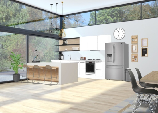 Stylish Modern Kitchen  Design Rendering