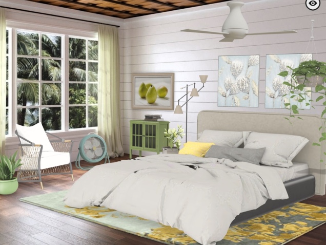 Restful Bedroom: Green, Yellows & Blues