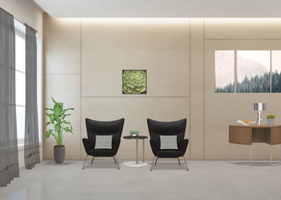 Modern Waiting Room Design Rendering
