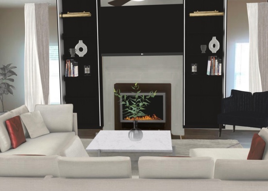 ranch living room  Design Rendering
