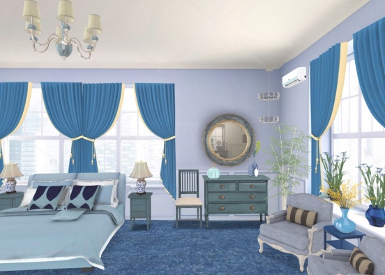 classic guest room Design Rendering