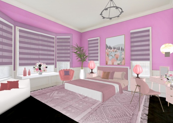 cool pink room Design Rendering