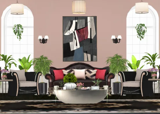 Tea time in Beige and Black Design Rendering