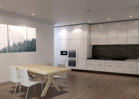 simple relaxed kitchen Design Rendering