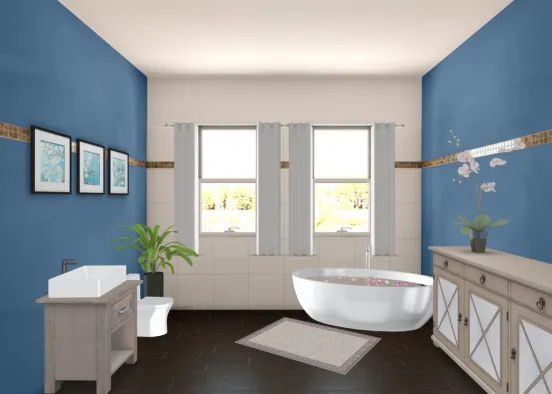 relaxing bathroom-salle de bain relaxante Design Rendering