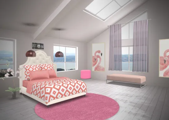 pink room-chambre rose Design Rendering