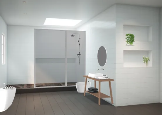 Modern bathroom-salle de bain moderne  Design Rendering