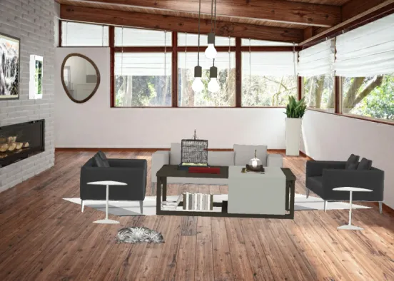 Living Room / Den. Escape from Noise.  Design Rendering