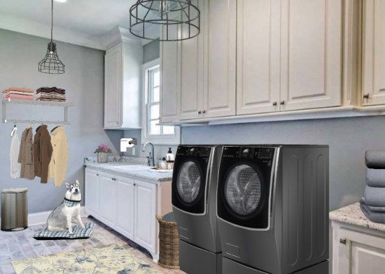 Simply Clean Laundry Room  Design Rendering