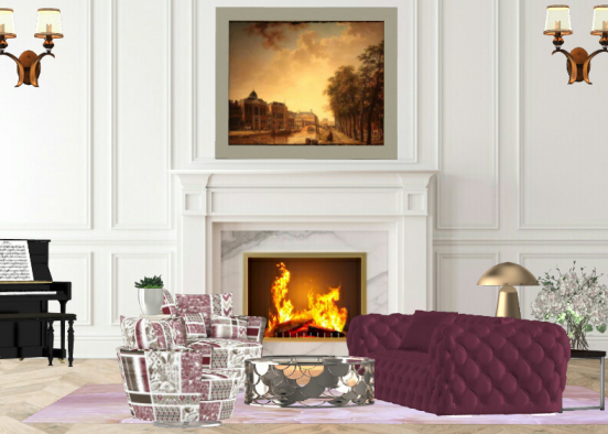 Living room extravaganza mood-board Design Rendering