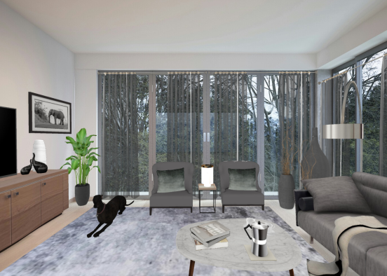 Forest living room Design Rendering