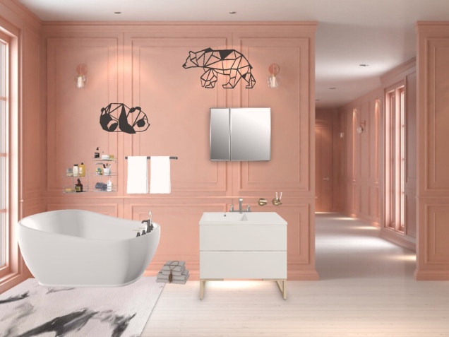 A collage dorm modern bathroom 🌸🔱⚜️
