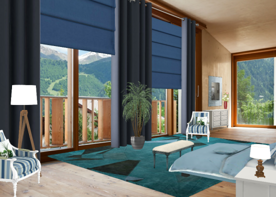 Bedroom in the mountains  Design Rendering