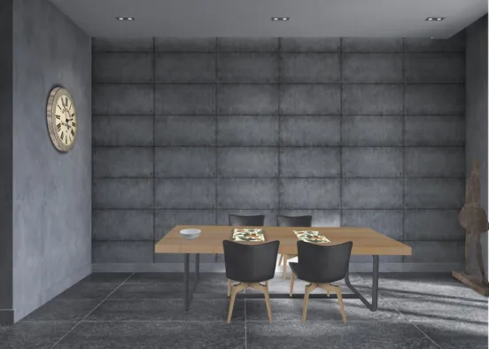 minimal dining room Design Rendering