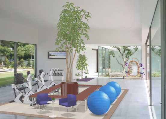 Calm Gym and Meditation Studio Design Rendering