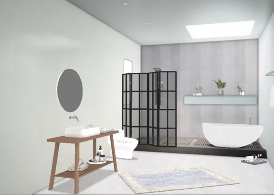 banheiro simples  Design Rendering