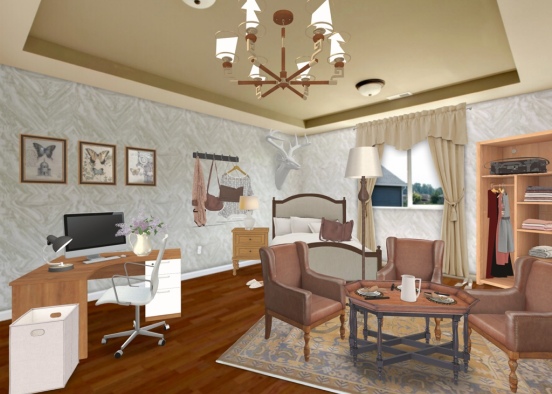 Habitación cómoda y bonita Design Rendering