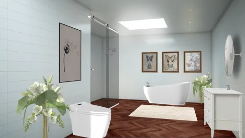 Full bathroom with a totally charming natural style