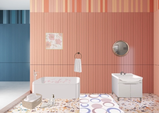 rosy-pink bathroom 🛁🧼🚽🪠🪥🧻 Design Rendering