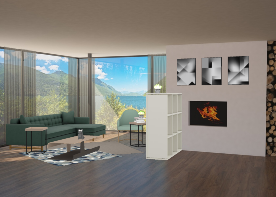 Mountain wiew suite living room Design Rendering