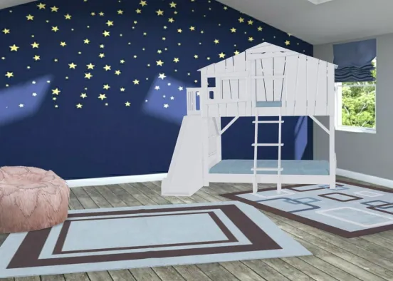 Children’s Sky\Night Themed Bedroom Design Rendering