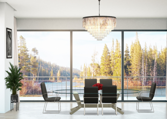 Sala de estar de vidro  Design Rendering