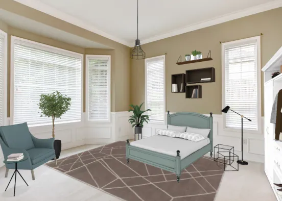 minimalistic and modern bedroom Design Rendering