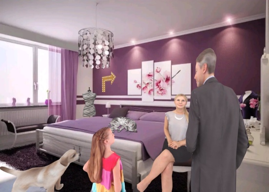 Lux Lavender Hotel Room Design Rendering
