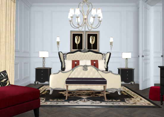 Baroque style bedroom Design Rendering