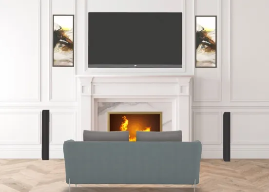 cozy Tv room Design Rendering