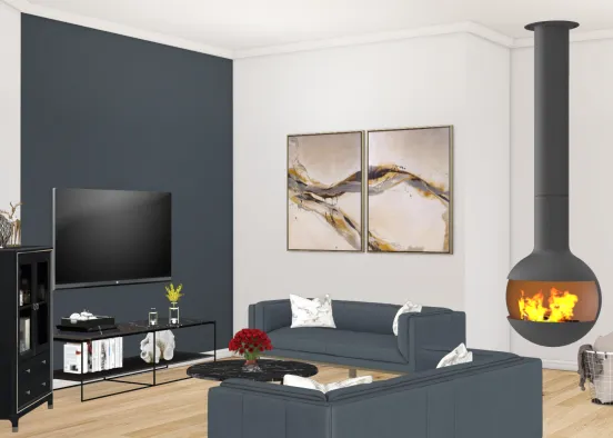 Combo Living Room Design Rendering