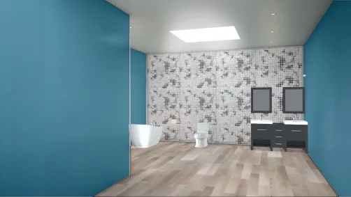 blue bath