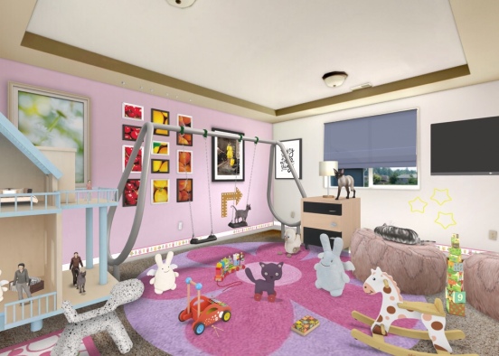 Ultimate Colorful Playroom Design Rendering