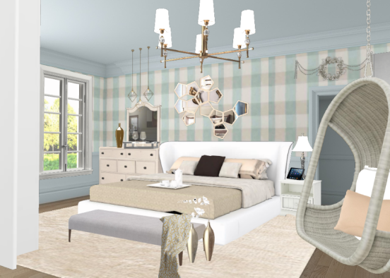 Soft colour bedroom.. Design Rendering