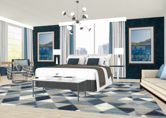 Bright and airy bedroom Design Rendering