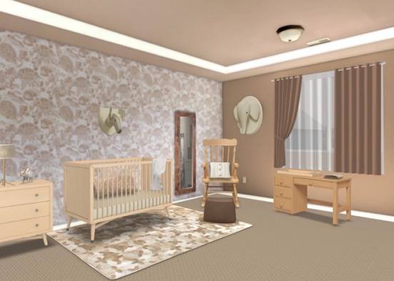 beige nursery Design Rendering