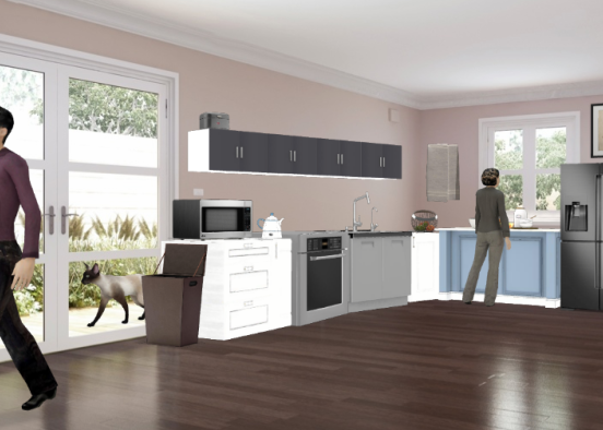 A Crowded kitchen  Design Rendering