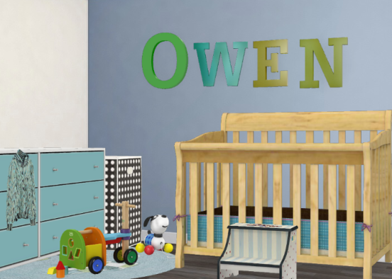 If you have a baby called Owen here is your babys dream bedroom  Design Rendering