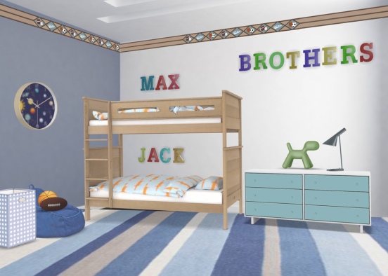 Twin brothers room Design Rendering