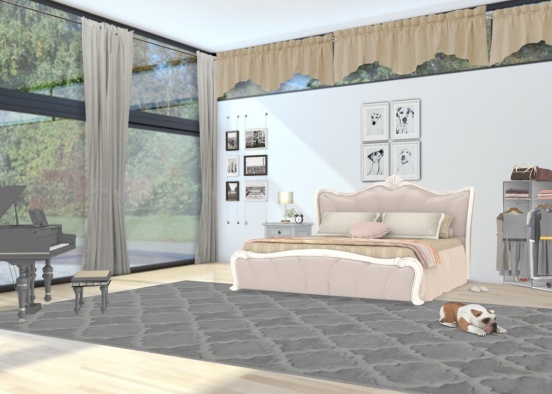 Rich girl bedroom! Design Rendering