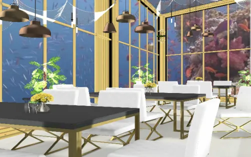 Would you like to have breakfast in the company of exotic fish, a shark or a small dolphin? Or go out for a cocktail party in the evening and admire the most colorful sea plants? Here's an idea: underwater restaurant. 🐳🐠🐡🐋🦈