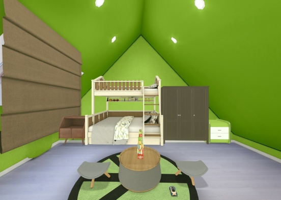 green twins room Design Rendering