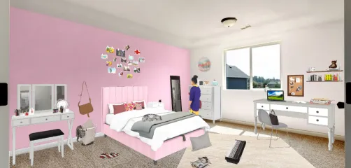 Chambre ado fille rose