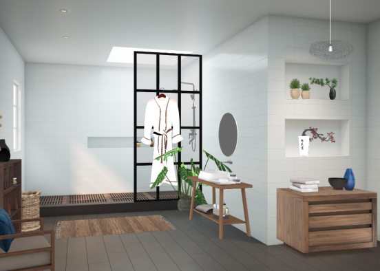 Zen bathroom Design Rendering