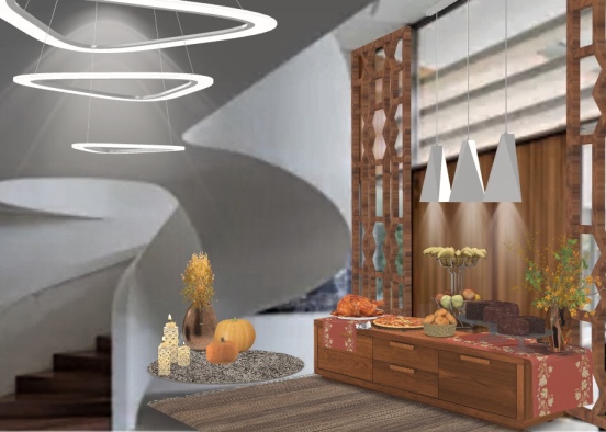 Supper counter in the hall Design Rendering