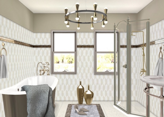 art deco with a modern touch in the bathroom Design Rendering
