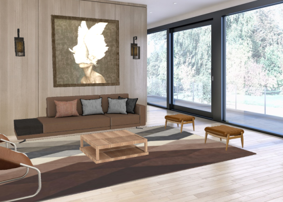 Living Room - Simple and modern. Design Rendering