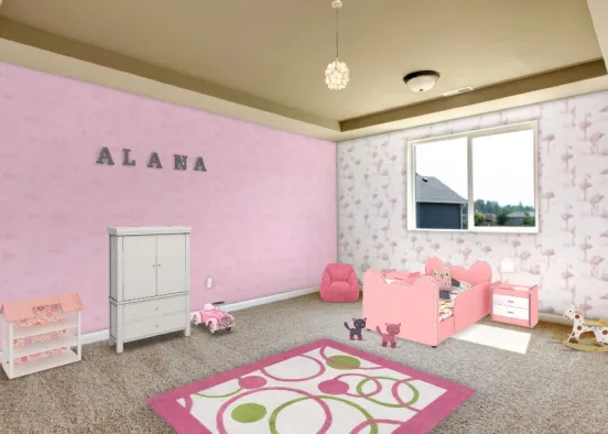 Toddler Pink Room Design Rendering