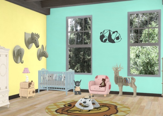 Animal Baby Room Design Rendering
