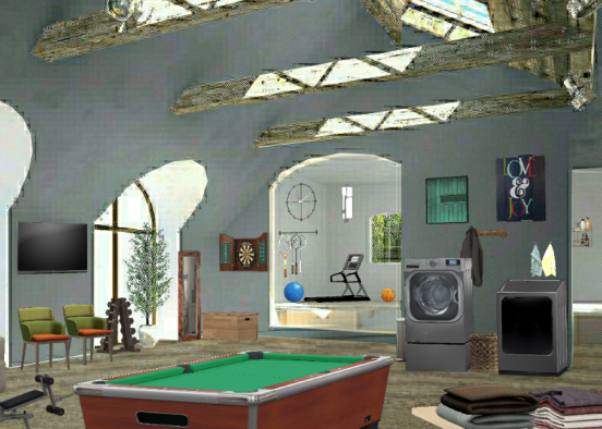 Laundry/game rm Design Rendering